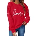 thumbnail image 7 of WTXUE Women's Valentine Sweatshirts Love Heart Printed Pullover Sweatshirt Cute Valentine Shirt Long Sleeve Round Neck Pullover Top Oversized Blouses Loose Tee Shirts White Xxl, 7 of 7