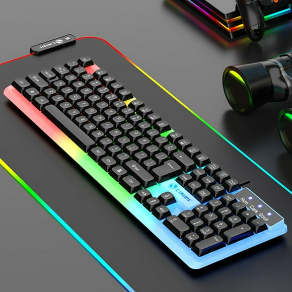 Vadktai Mechanical Gaming Keyboard, 104 Keys Rainbow Backlit Keyboard, Gaming Keyboard for PC Laptop Xbox PS4 Gamers and Work