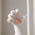 thumbnail image 5 of Byfri White Plush Cat Claw Gloves, Cartoon Kitten Paw Full Finger Mittens for Themed Events, White One Size 40x15cm, 5 of 7