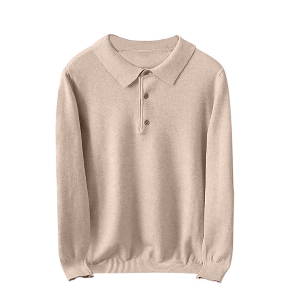 Men's Fashion Knit Polo Sweaters, Lightweight Casual Long Sleeve Knitwear Quarter Button Collar Lapel Sweater Tops