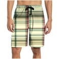 thumbnail image 2 of Mens Shorts Drawstring Elastic Waist Plaid Pocket Sleep Shorts Casual Lounge Bermuda Shorts Green XL, 2 of 6