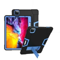 SOATUTO For iPad Pro 11 inch 2022 4th Gen Tablet Case Heavy-Duty Drop-Proof Shock-Resistant Rugged Hybrid Kids Firendly Built in Pencil Holder Case for iPad Pro 11 2nd Gen 2020 / 2018 (Black-Blue)