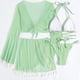 thumbnail image 5 of Traje de baño para mujer, traje de baño de cuatro piezas, bikini liso con vendaje, push-up, acolchado, traje de baño, conjunto de ropa de playa, trajes de baño para mujer, 5 of 5