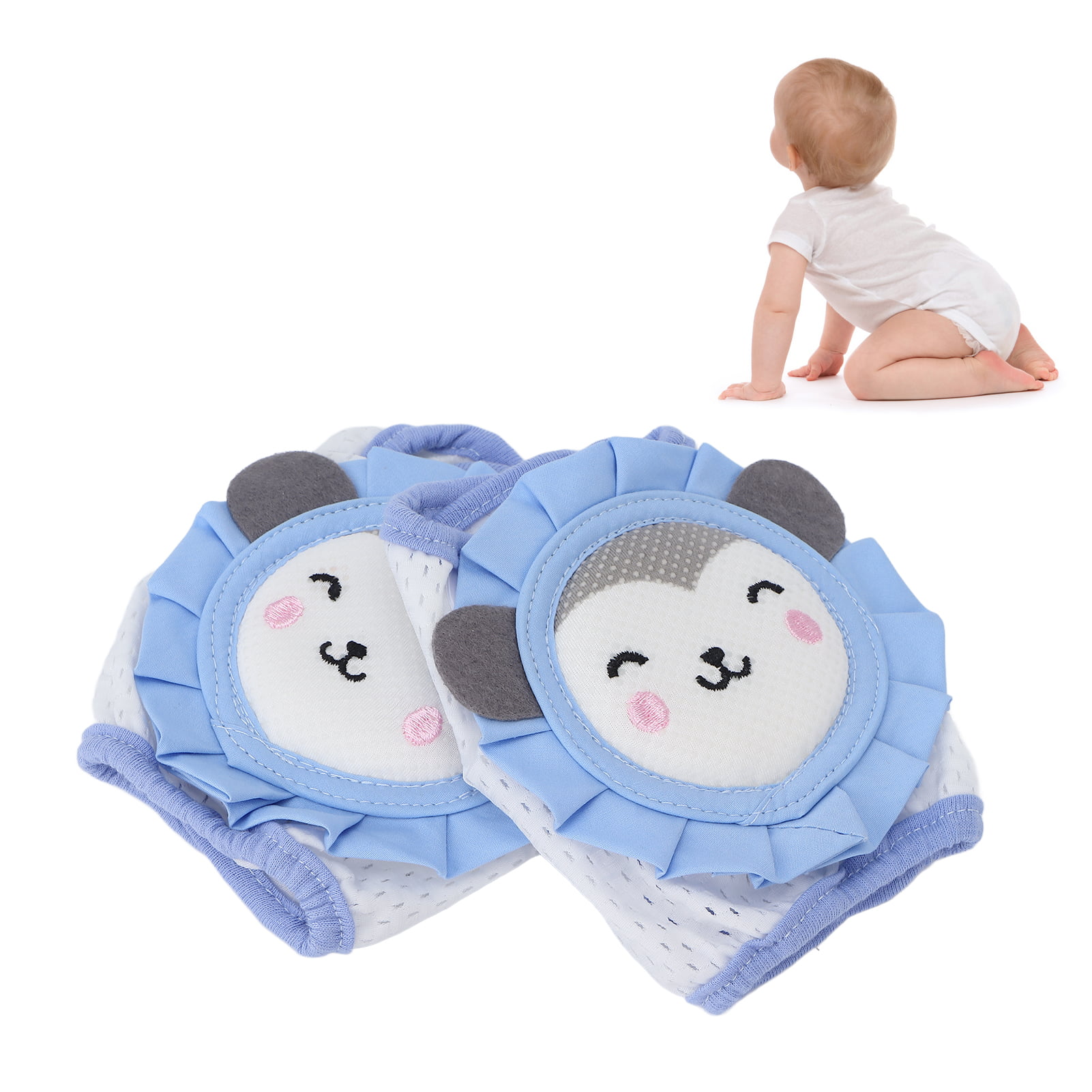 R SODIAL Infant Toddler Baby Knee Pad Crawling Safety Protector Blue 