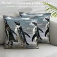 thumbnail image 3 of penguins beach water Graphic Decorative Men Women Boy Girl Room Cushion Throw Pillow Cover for Home Couch Living Room Bed Sofa    Throw Pillow Cover 夏季 Square 1PC, 3 of 5