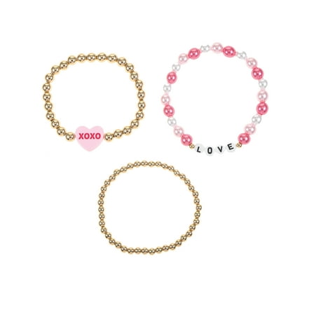 Way to Celebrate Valentine's Day " " Bracelets, 3 Pieces