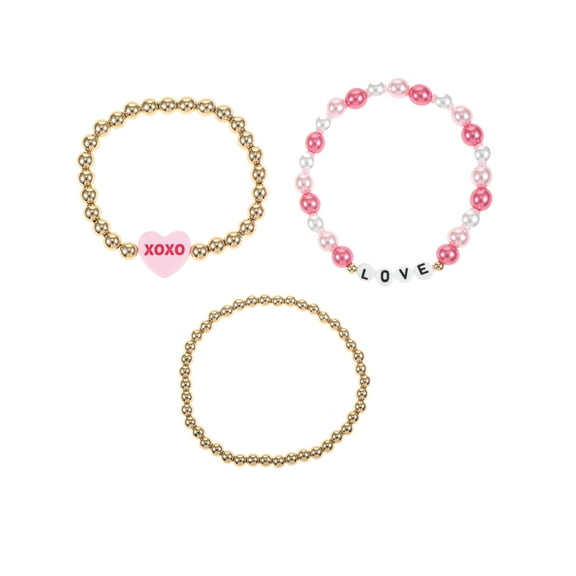 Way to Celebrate Valentine's Day " " Bracelets, 3 Pieces