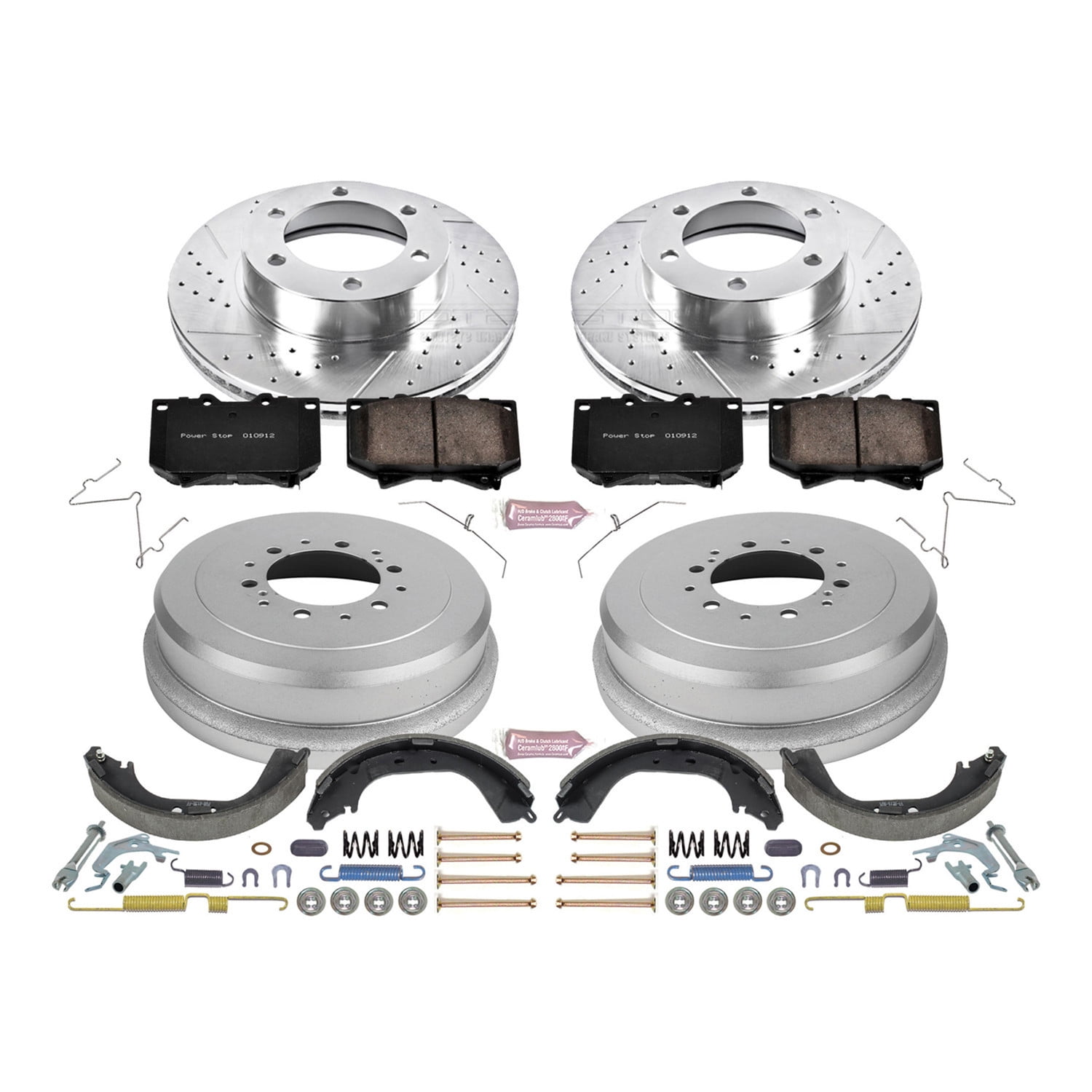 PowerStop Front and Rear Z23 Evolution Sport Brake Pad Rotor Drum and Shoe Kit Fits: TOYOTA Select Models K15099DK