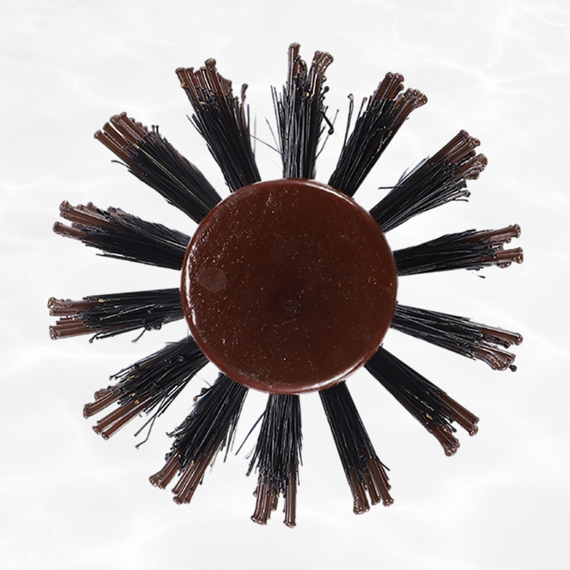 Unique Bargains Nylon Bristle Round Curling Hair Ruled Comb with Wood Handle Brown 8.66" L