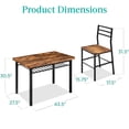 thumbnail image 2 of Best Choice Products 5-Piece Modern Dining Set, Kitchen Table W/ 4 Matching Chairs & Storage Rack - Medium Brown/Black, 2 of 7