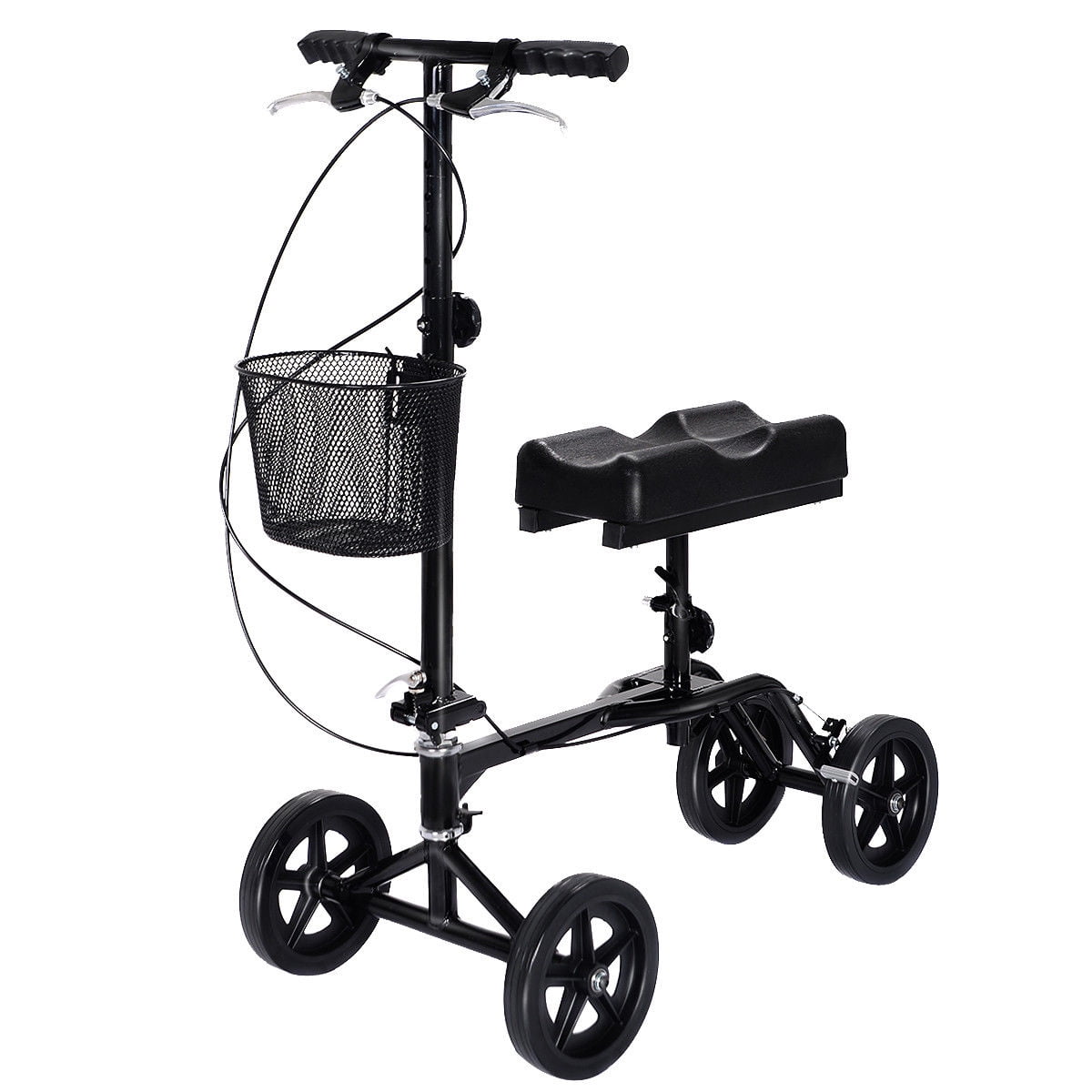 Costway Steerable Foldable Knee Walker Scooter Turning Brake Basket