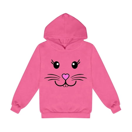 

Otqutp Baby Fashion Pullovers Kids Girls Boys Pullover Hoodies Cute Printed Long Sleeve Hooded Sweatshirts Fall Winter Clothes(Hot Pink 3-4 Years)