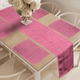 thumbnail image 2 of Ambesonne Damask Table Runner & Placemats, Baroque Flower Design, Placemat 4 pcs + Runner 12"x72", Pale Pink Dried Rose, 2 of 2