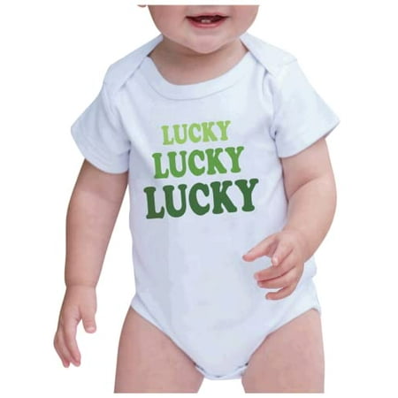

7 ate 9 Apparel Kid s St. Patrick s Day Shirts - Lucky White Onepiece 12-18 Months