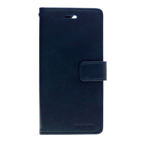 Goospery Bluemoon Card Holder w/Clip Leather Folio Wallet Flip Case For iPhone 11(6.1"), Navy Blue