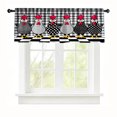 thumbnail image 2 of Rdsfhsp Chicken Window Valance Curtain, Black White Farmhouse Hen Pattern Decorative Rod Pocket Short Curtain for Kitchen Decor, 2 of 5
