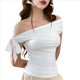 thumbnail image 1 of Tops Cortos con Hombros Descubiertos y Doble Forro para Mujer 2025, Tops Asimétricos Sin Mangas Y2K para Salir S, 1 of 10
