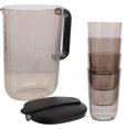 thumbnail image 4 of Miangastore Durable Plastic PP Water Carafe with Cup for Storage Grey Portable Handle Large Capacity 1 Set, 4 of 9