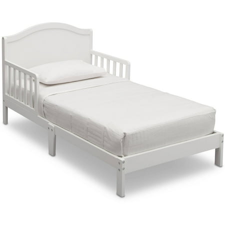 Delta Children Baker Toddler Bed with Attached Bed Rails, Greenguard Gold Certified, Bianca White