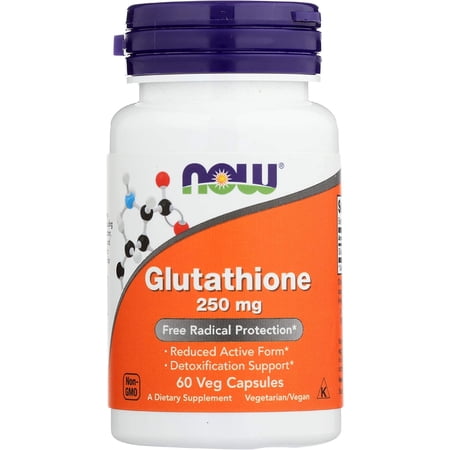 Now Food Glutathione 250 Mg Detoxification Support Supplements, 60 Ea, 3 Pack