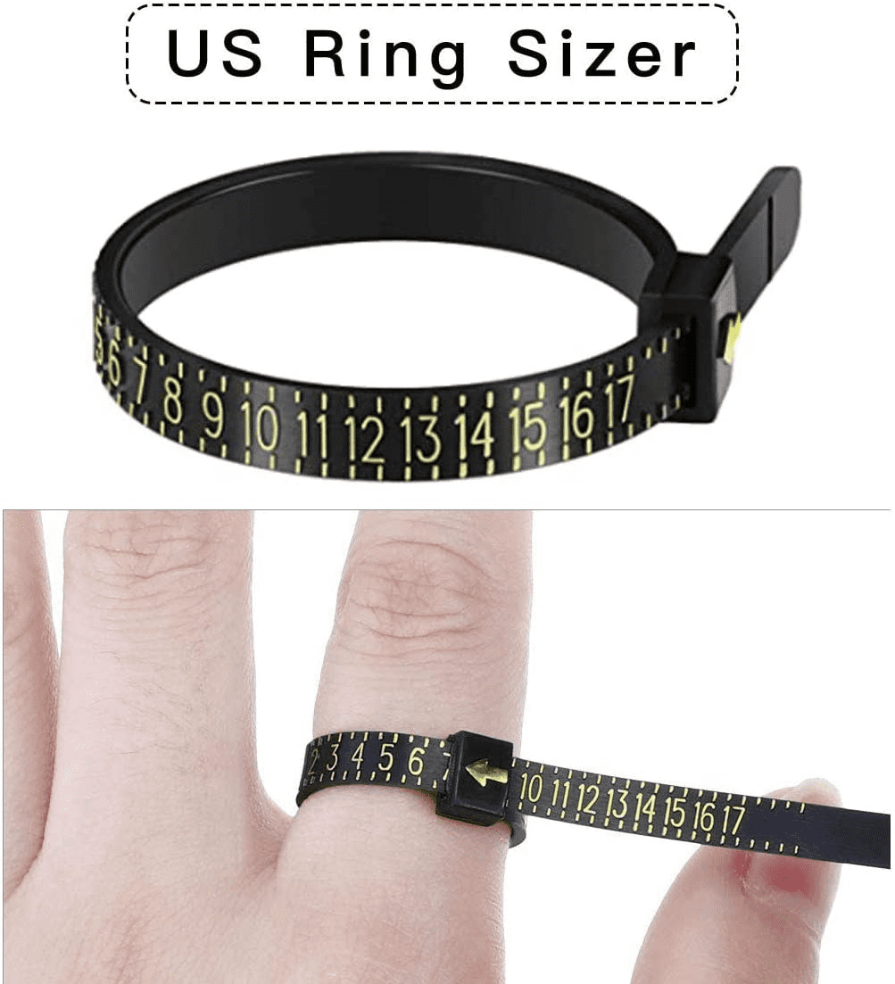 Aulegen Ring Sizer Measuring Tool Ring Size Measurement Tools Ring Sizing Kit Finger Measurer Jewelry Sizes Gauge US 1-17 Reusable 4 Pieces
