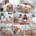 thumbnail image 5 of 3 Piece Spring Floral Duvet Cover Set Queen Size,Microfiber Comforter/Quilt Cover with Corner Ties and 2 Pillowcases,Vintage Plaid Summer Botanical Colorful All Season Bedding with Zipper Closure, 5 of 8