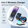 thumbnail image 4 of COFEST 4-in-1 Rotatable Foldable Wireless Charger with Magnet Adsorption, 15W Fast Charging, and Three Lighting Modes for Multi-device Use Black, 4 of 8