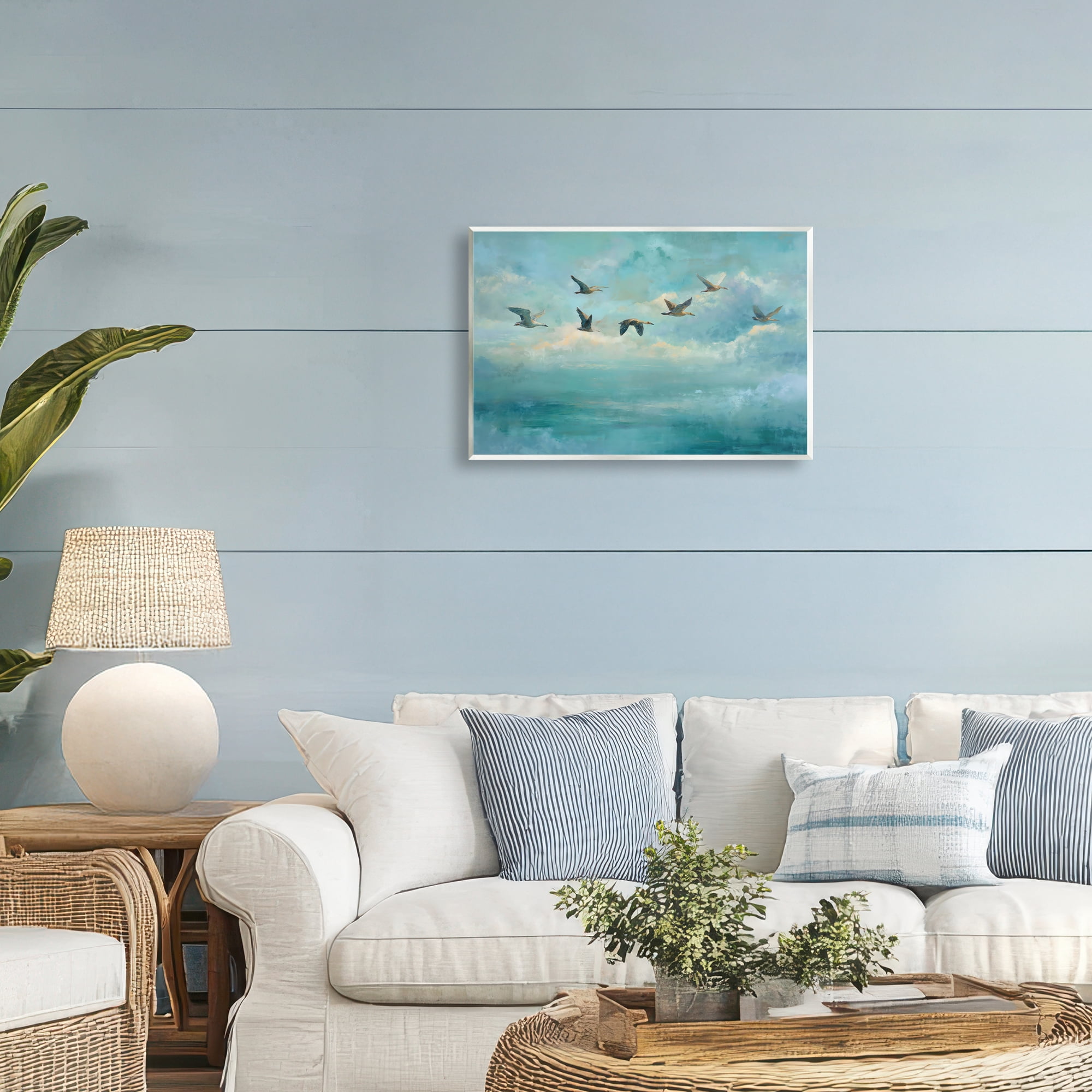 Stupell Industries Blue Skies Geese Wall Plaque Art, design by Petal Prints Design