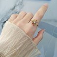 thumbnail image 3 of Women's Ring, Rotating Huge Sun Flower Fidget Rings, Decompression Stuff Handmade Fidget Ring, Gold Adjustable Open Rings S01, 3 of 3