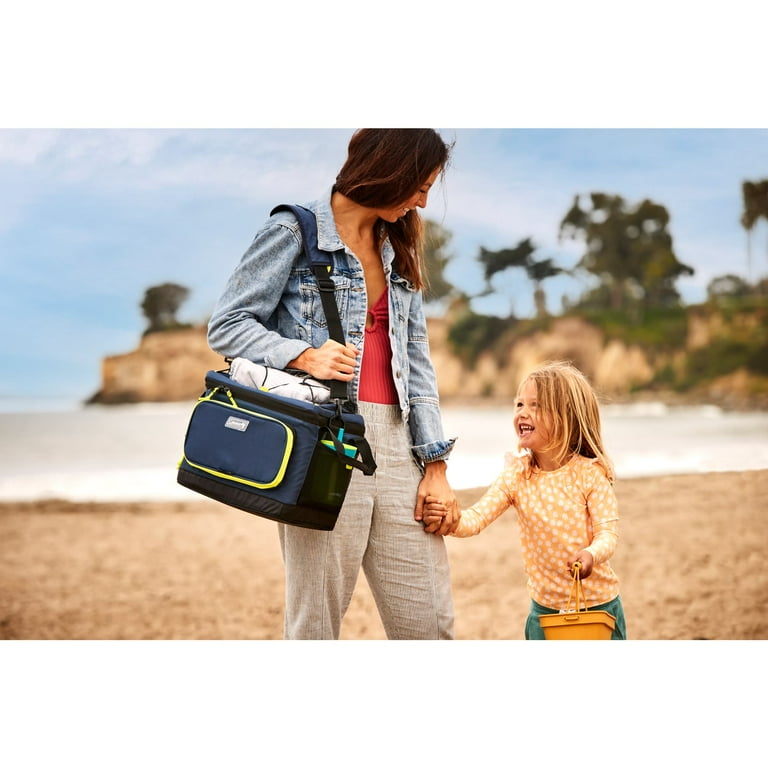 Free Shipping! Coleman Soft Cooler Spider Mum Blue, Holds 30 Cans