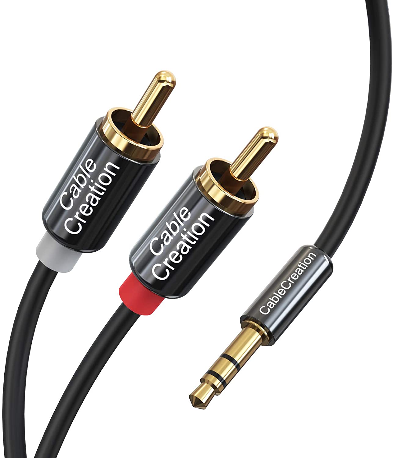 Smart2link - Câble RCA Jack 3.5mm Mâle vers 2 RCA Mâle Y Auxiliaire Audio, Câble pour Smartphone