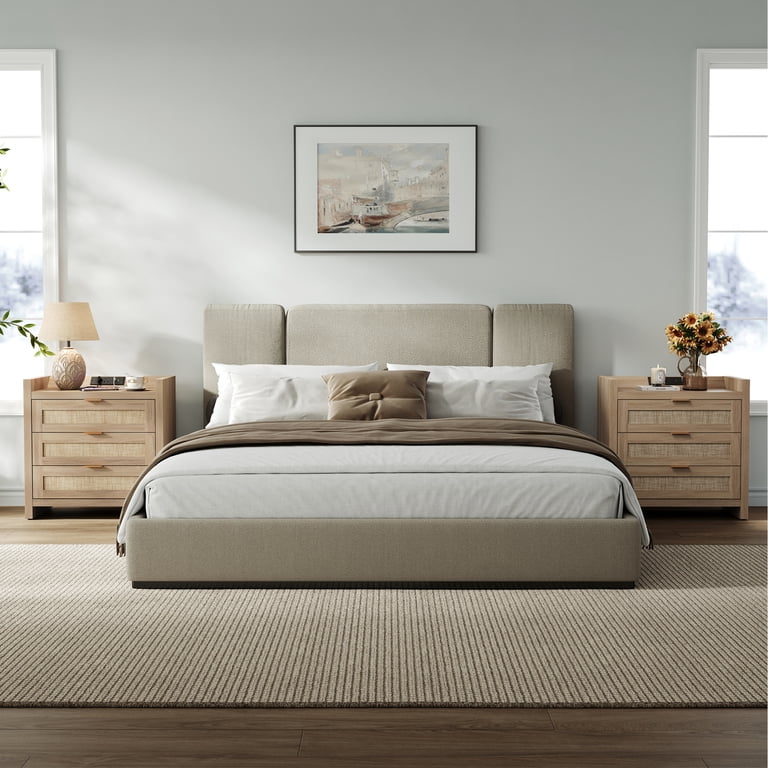 SICOTAS Boho Nightstands, Set of 2, with Charging Ports photo 6