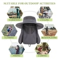 thumbnail image 7 of Fpogbef Fishing Hat for Men Women, UPF50+ Wide Brim Fishing Hat with Face Cover Neck Flap Sun Hat, Gray, 7 of 7