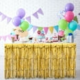 thumbnail image 6 of Uxcell Metallic Foil Fringe Tinsel Table Skirts for Party White, 6 of 7