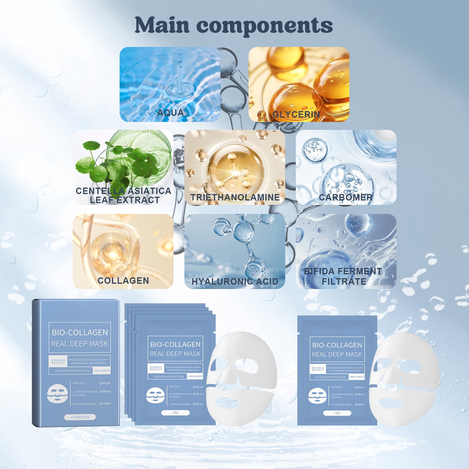 Alvantor Hydrating Overnight Collagen Face Mask - Pore Minimizing and Elasticity Plumping, 38g