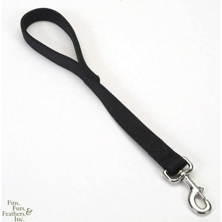 Double-Ply Nylon Dog Leash - Traffic Lead (Black, 18 Inch L x 1 Inch W), Great for the agility course too! By Coastal