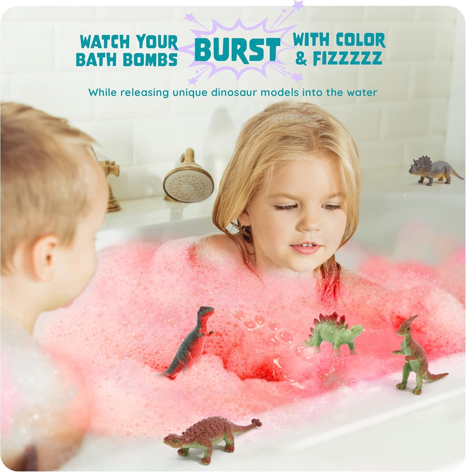Dino Egg Bath Bombs for Kids, Easter Basket Stuffers, Bath Bomb with Surprise Inside, Dinosaur Toys for Boys and Girls Ages 6-8 Years Old
