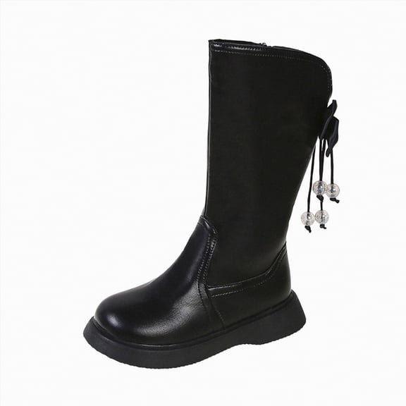 CAICJ98 Knee High Riding Boots for Girls Fashion Winter Boots Zipper Tall Little Girls Boots (Toddler/Little Kid/Big Kid),3.5