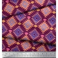 thumbnail image 2 of Soimoi Pink Rayon Fabric Diamond Geometric Fabric Prints By Yard 42 Inch Wide, 2 of 5