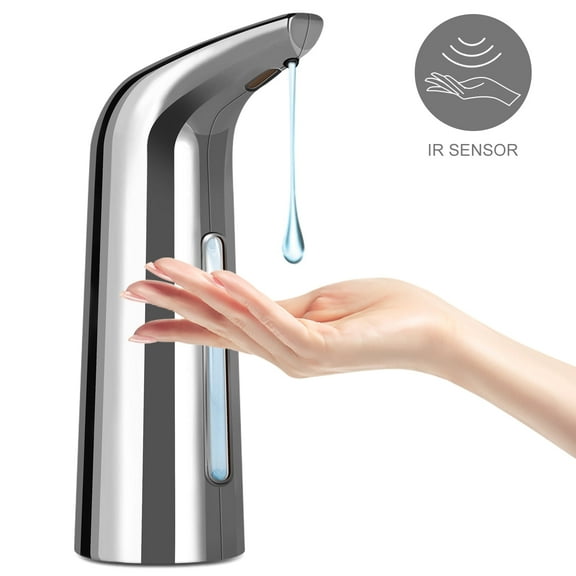 Automatic Soap Dispenser, 13.5oz/400ml Soap Dispenser, Touchless Hand Sanitizer Dispenser Electric, Motion Sensor Waterproof Pump for Bathroom Kitchen Dish Soap（Silver）