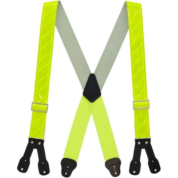 SuspenderStore Reflective Logger Suspenders - 2-Inch Wide - Button - 4 Sizes Including Big & Tall