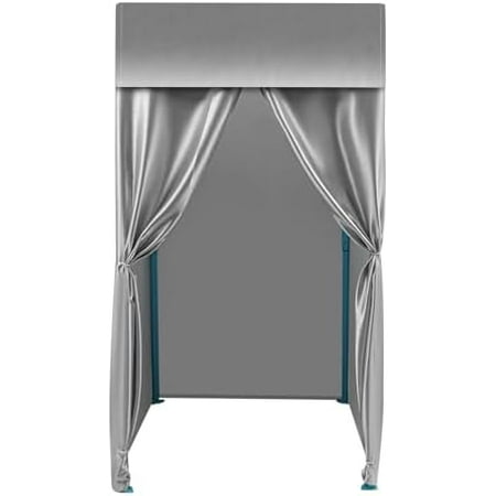 Portable Clothing Store Fitting Room, Folding Fitting Room Portable Dressing Room Freestanding Foldable Changing Room with Curtain for Clothing Shops, Shopping Malls (Silver Gray)