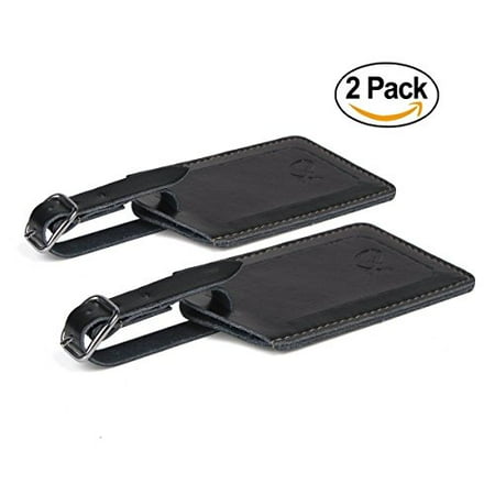 Leather Italian Genuine Luggage Set - SwissElite Genuine Leather Luggage Tags & Bag Tags 2 pieces Set in 4 Color