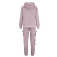 thumbnail image 5 of Sriper Womens 2 Piece Lounge Outfits Workout Comfy Sweatsuit Sets Long Sleeve Baggy Hooded Sweatshirt Drop Shoulder Hoodie High Waisted Sweatpants with Side Pockets Trendy Tracksuit Fit Gym Going Out, 5 of 8