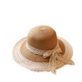 thumbnail image 5 of SikaFu Hat Internet Celebrity Summer Lace Bow Beach Straw Hat Women's Version Small Fresh Vacation Cool Hat Pink Sunshade Hat, 5 of 7