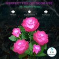 thumbnail image 6 of Outdoor Solar Lights, 2 Pack Solar Garden Lights with Rose Flowers, Waterproof 7 Color Changing Solar Lights Outdoor - Bigger Solar Panel for Outdoor Patio Yard Garden Decoration(Pink), 6 of 9
