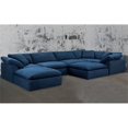 thumbnail image 2 of Sunset Trading Cloud Puff 7-Piece Fabric Slipcovered Modular Sectional in Navy, 2 of 7