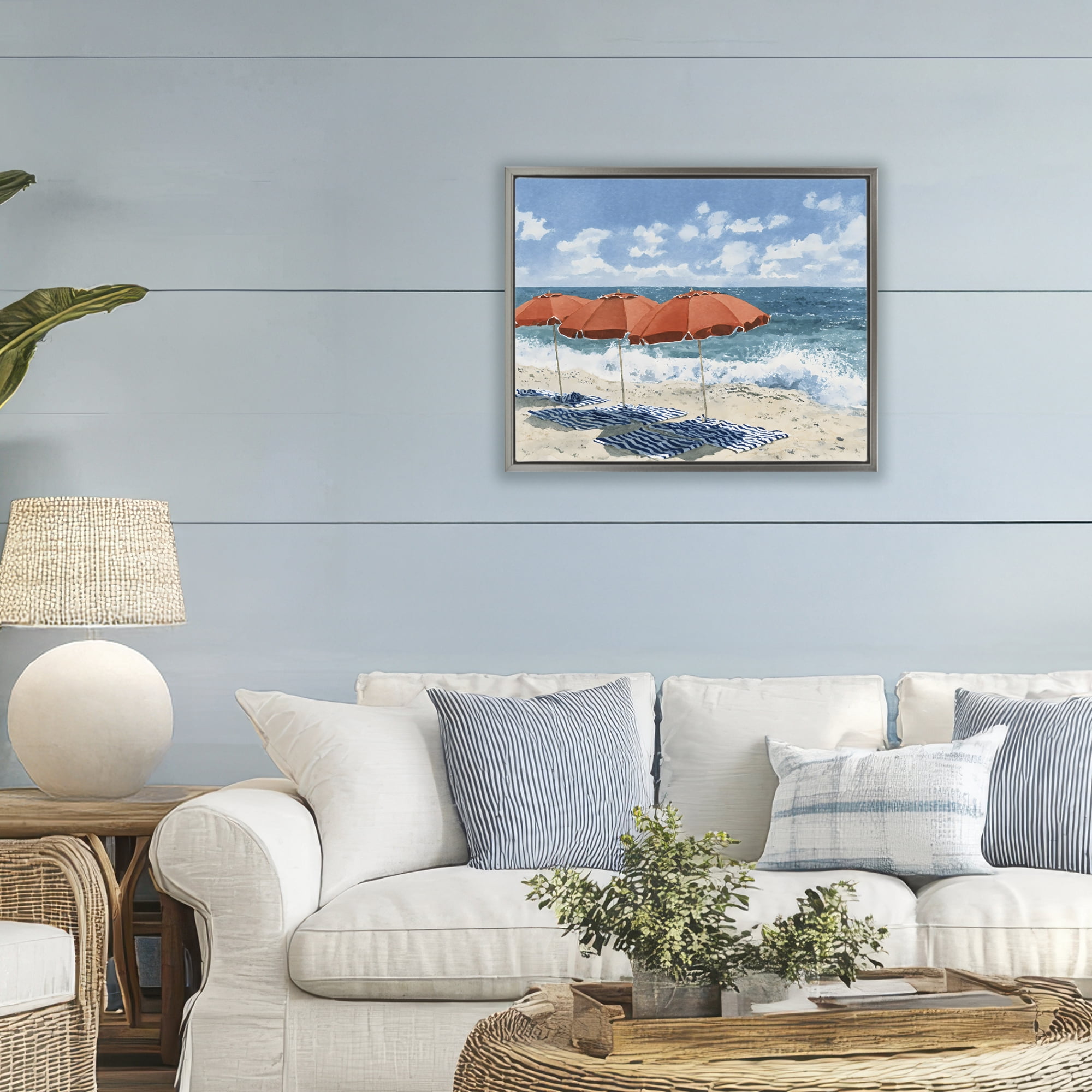 Stupell Industries Shade From The Sun Gray Framed Floater Canvas Wall Art, design by Franklyn Gregory