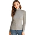 thumbnail image 1 of LAICAIW Hauts à Col Roulé pour Femmes Manches Longues Côtelés Légers Extensibles Chemises de Base, 1 of 6
