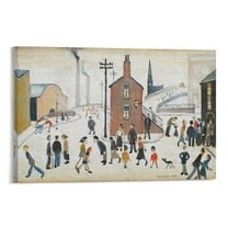 LS Lowry Street Scene Large Canvas Printing Famous Paintings Wall Decoration Painting Artwork Picture Print Wall Art Poster Painting Canvas Posters Artworks Gift Room Aesthetic 24x36inch(60x90cm)
